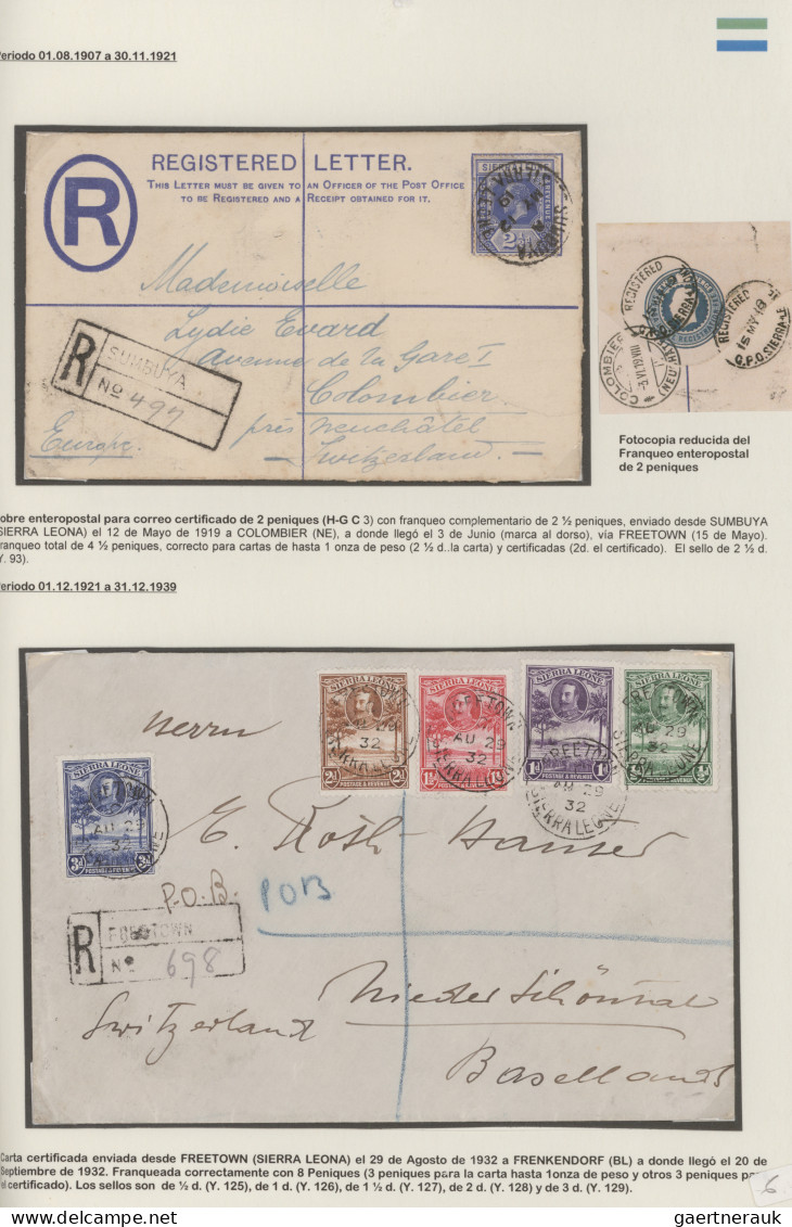 Sierra Leone: 1901/1938, Lot Of 17 Covers, Entire Covers And Cards And Postal Ca - Sierra Leona (1961-...)