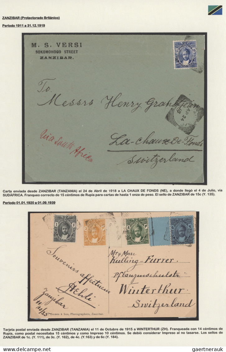 Tansania: 1899/1939, Collection Of 59 Covers, Picture Postcards And Some Postal - Kenya, Uganda & Tanzania