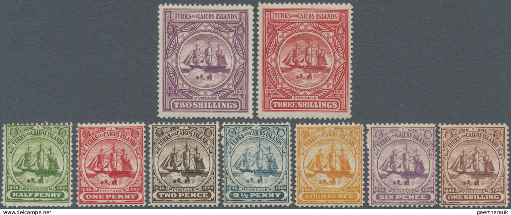 Turks & Caicos: 1900/60, Group Of Mint Sets And Values, Including The 1900 Badge - Turks- En Caicoseilanden