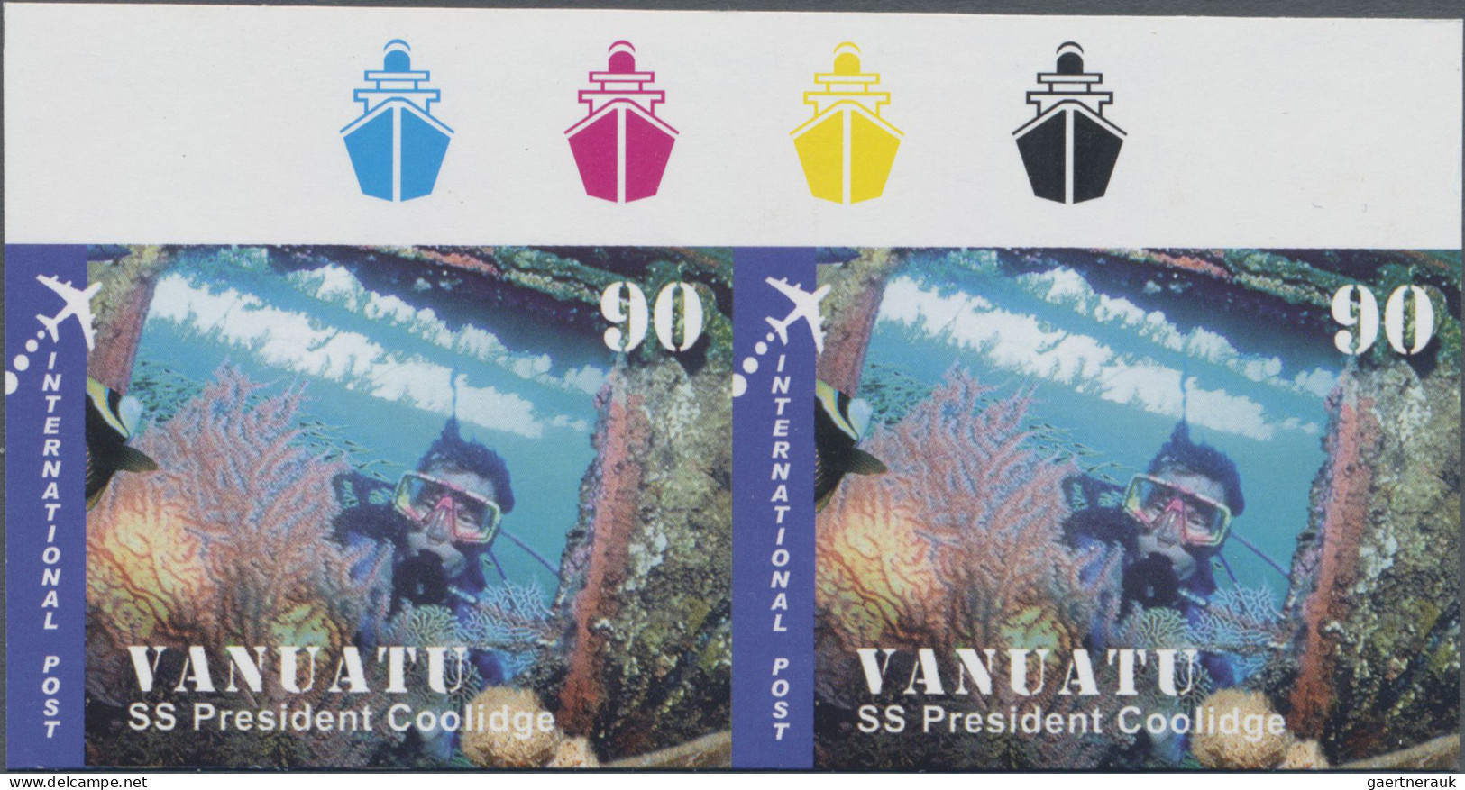 Vanuatu: 2003/2006. Collection containing 48 IMPERFORATE stamps (inclusive cross