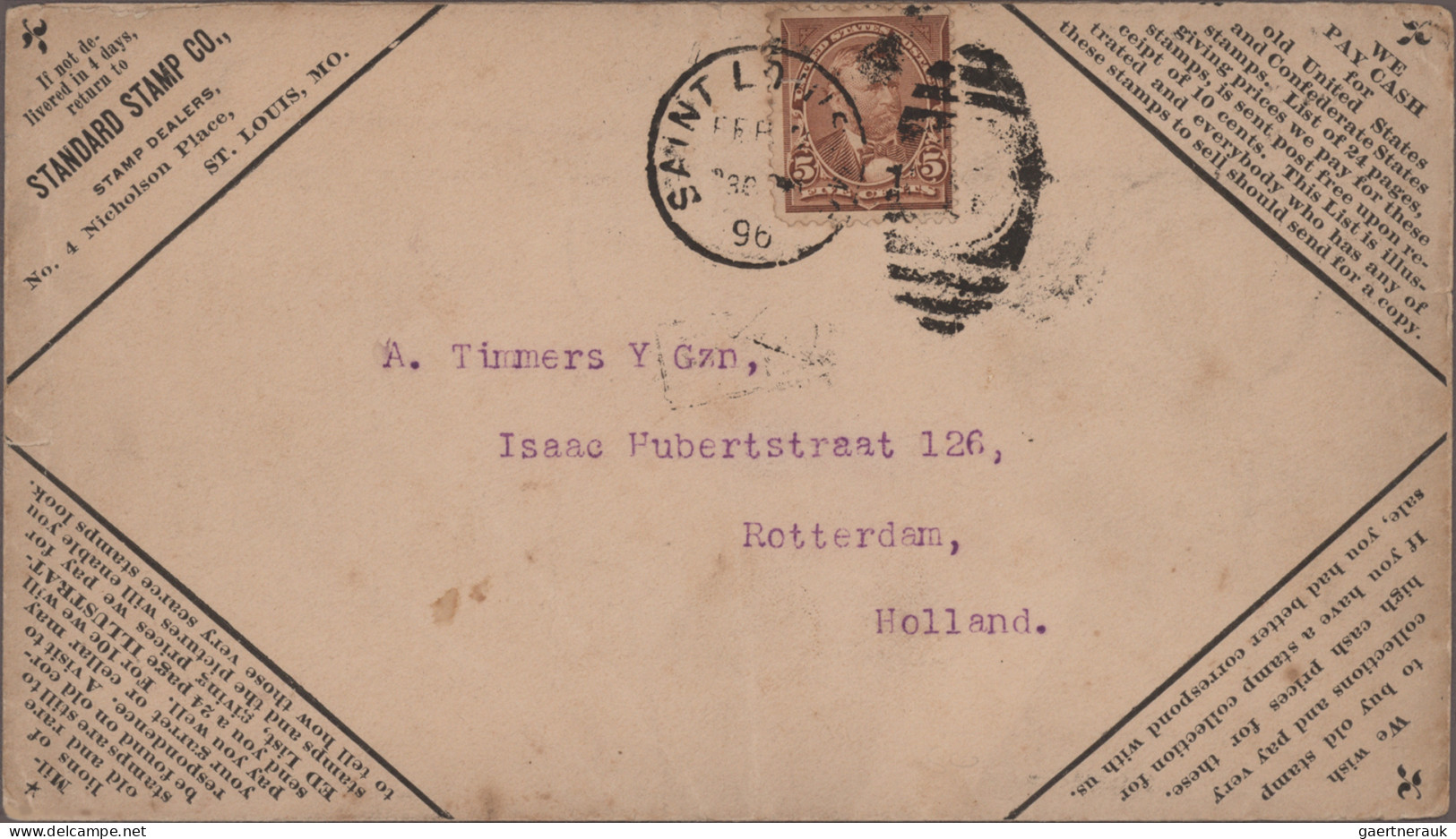 United States: 1846/1926 Six Unusual Covers And Letters, With 1846 Stampless Let - Brieven En Documenten