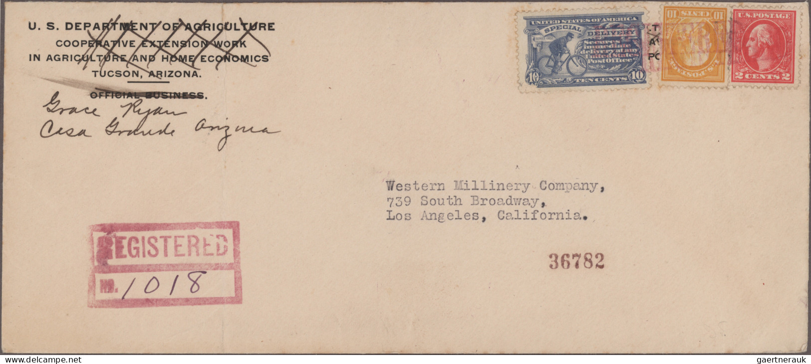 United States: 1846/1926 Six Unusual Covers And Letters, With 1846 Stampless Let - Cartas & Documentos