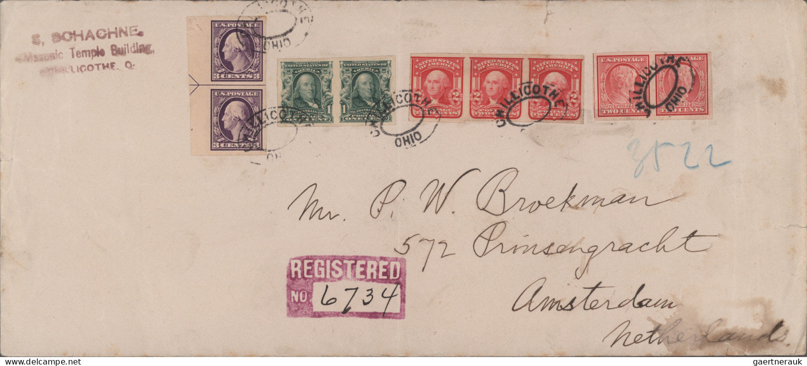 United States: 1846/1926 Six Unusual Covers And Letters, With 1846 Stampless Let - Brieven En Documenten