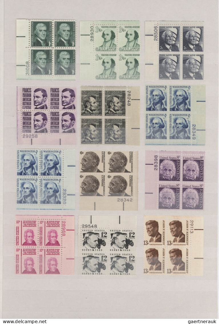 United States: 1933/1979, Comprehensive Collection Of Apprx. 750 Marginal Blocks - Unused Stamps
