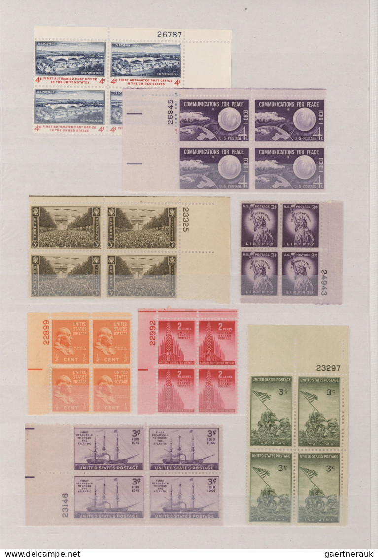 United States: 1933/1979, Comprehensive Collection Of Apprx. 750 Marginal Blocks - Unused Stamps