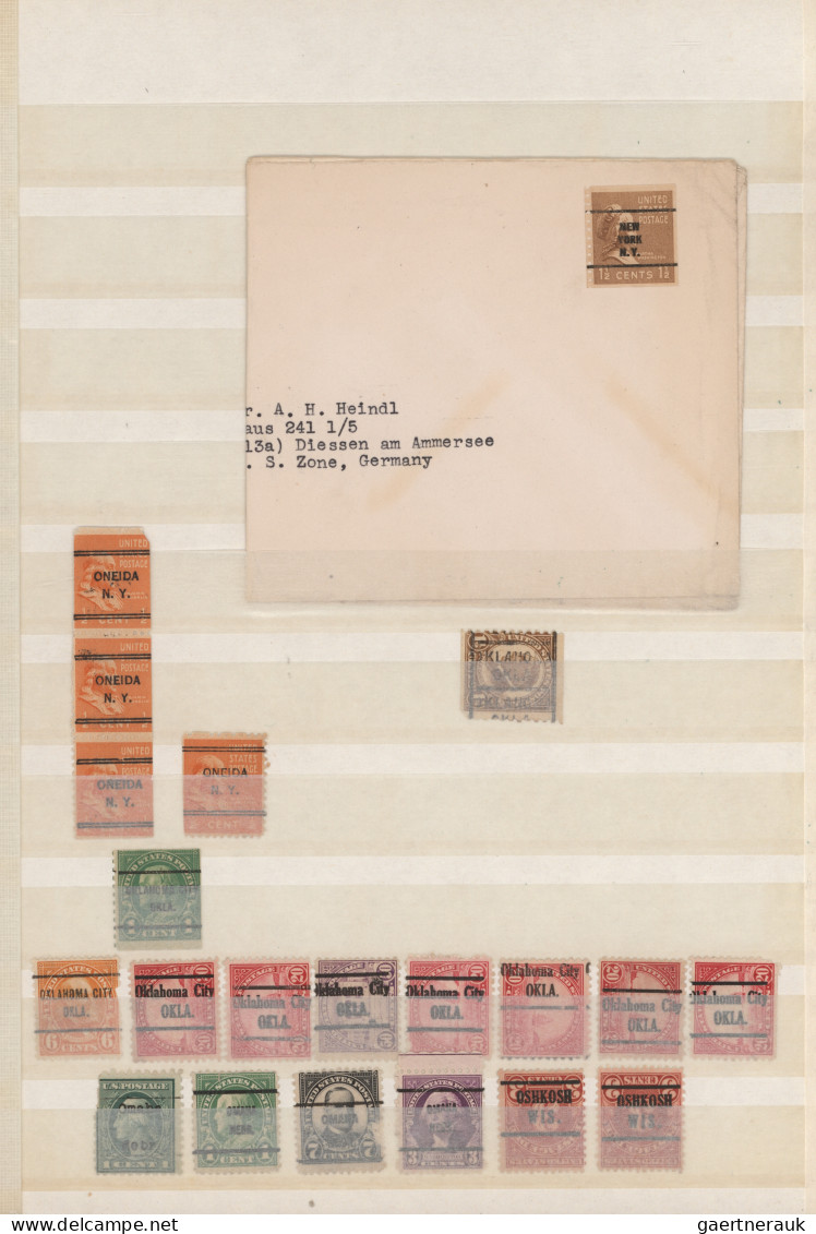 United States Of America: 1892-1930's (c.): About 1300 Stamps With Pre-cancellat - Prematasellado