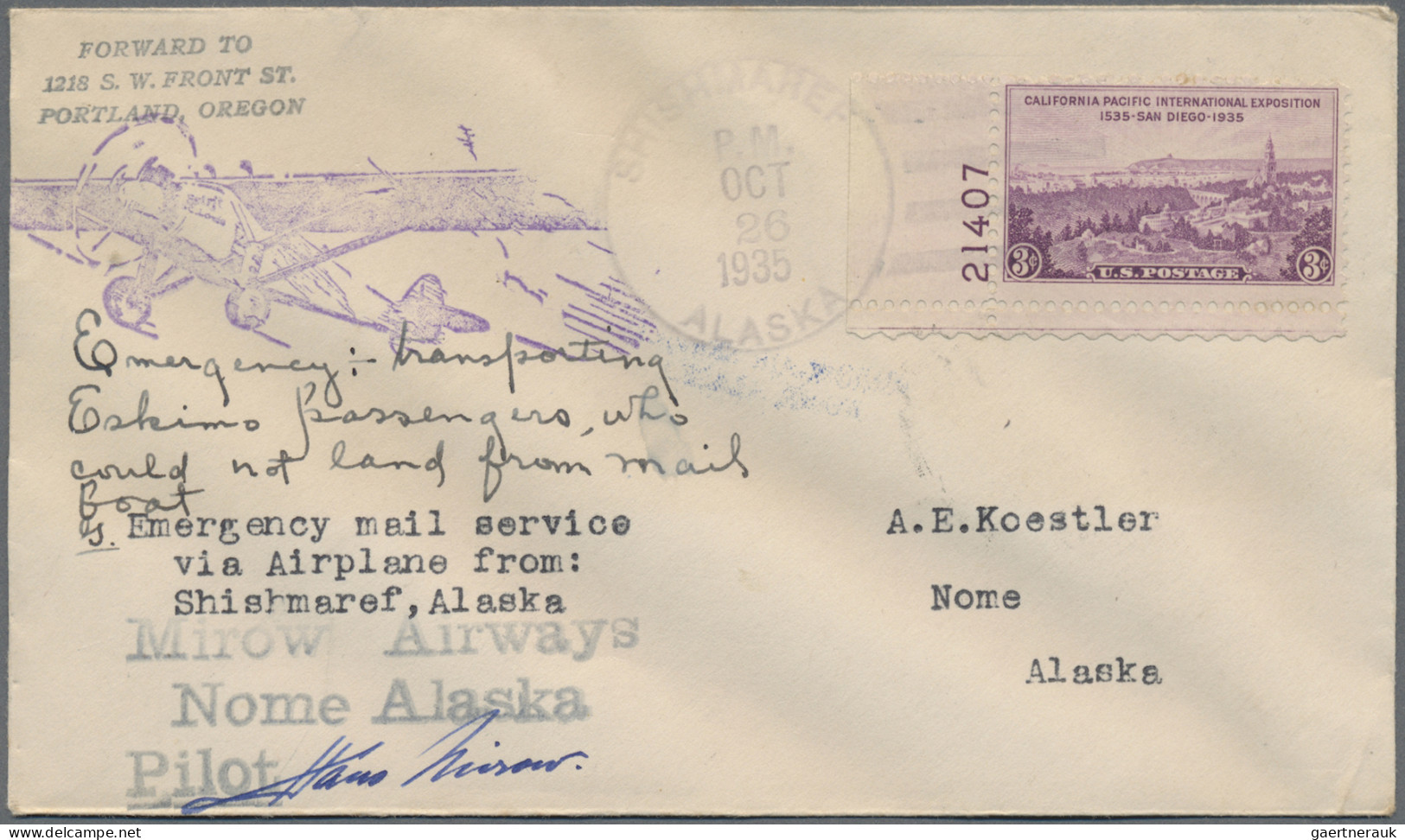 United States of America - post marks: 1900/1956, ALASKA, assortment of apprx. 1