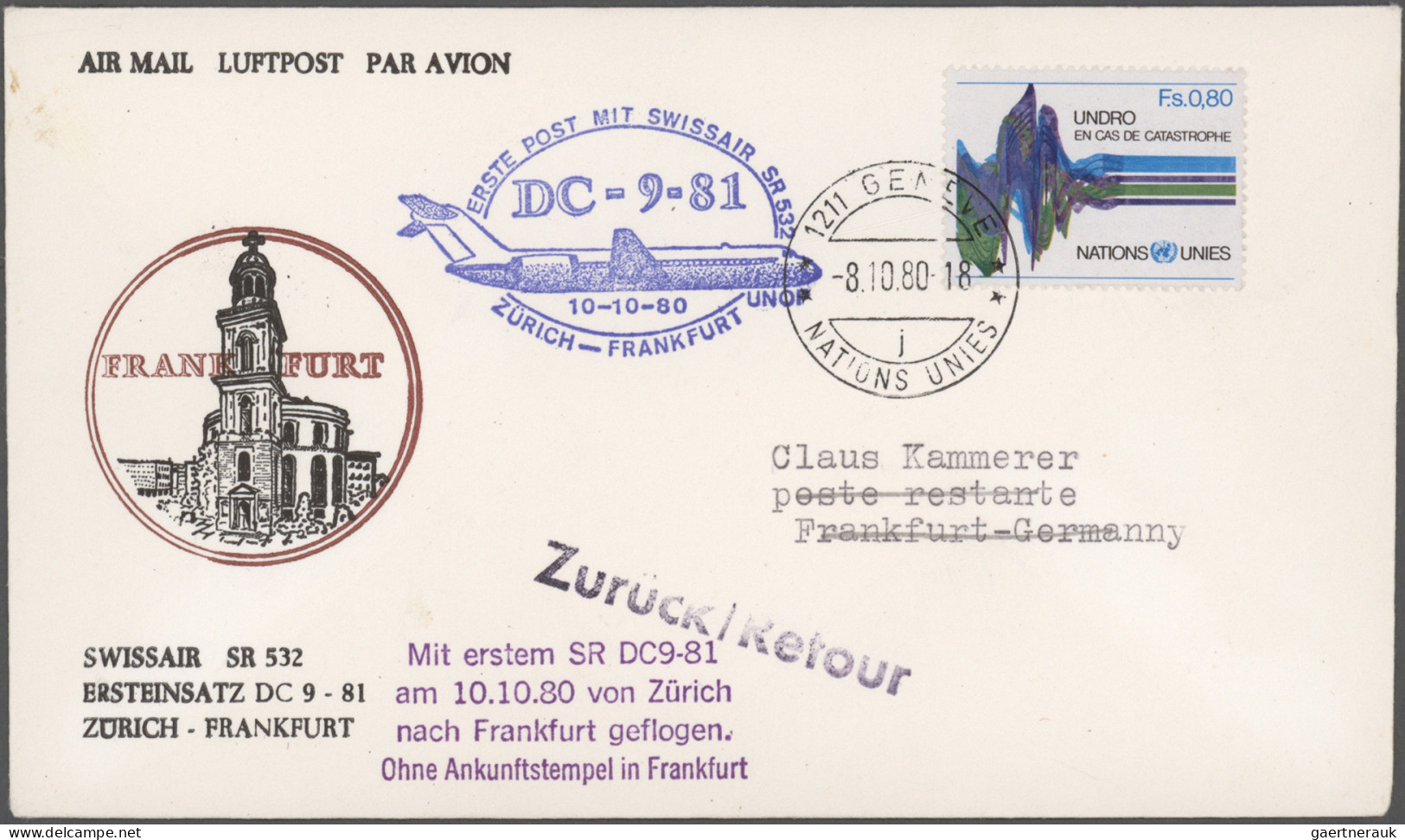 United Nations: 1953/1988, Balance Of Apprx. 420 Covers/cards, Incl. "blue" And - Gemeinschaftsausgaben New York/Genf/Wien