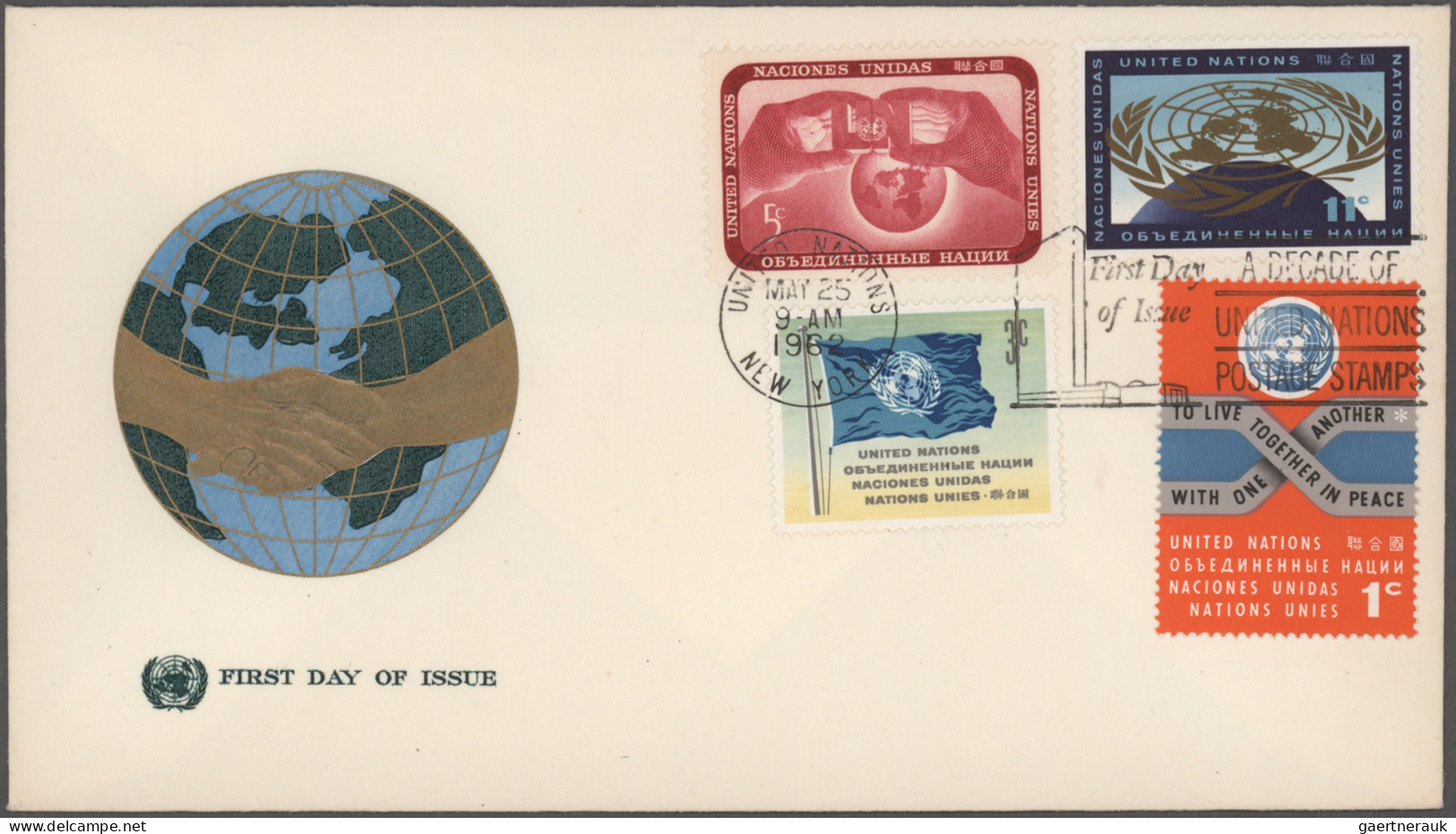 United Nations: 1953/1988, balance of apprx. 420 covers/cards, incl. "blue" and