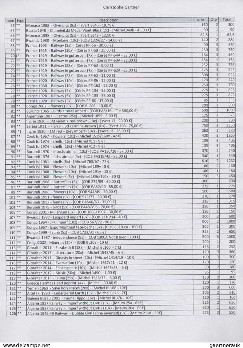 World Wide: ALL WORLD, Ideal Lot For Dealers. Over 200 Different Items Named, Li - Collections (sans Albums)