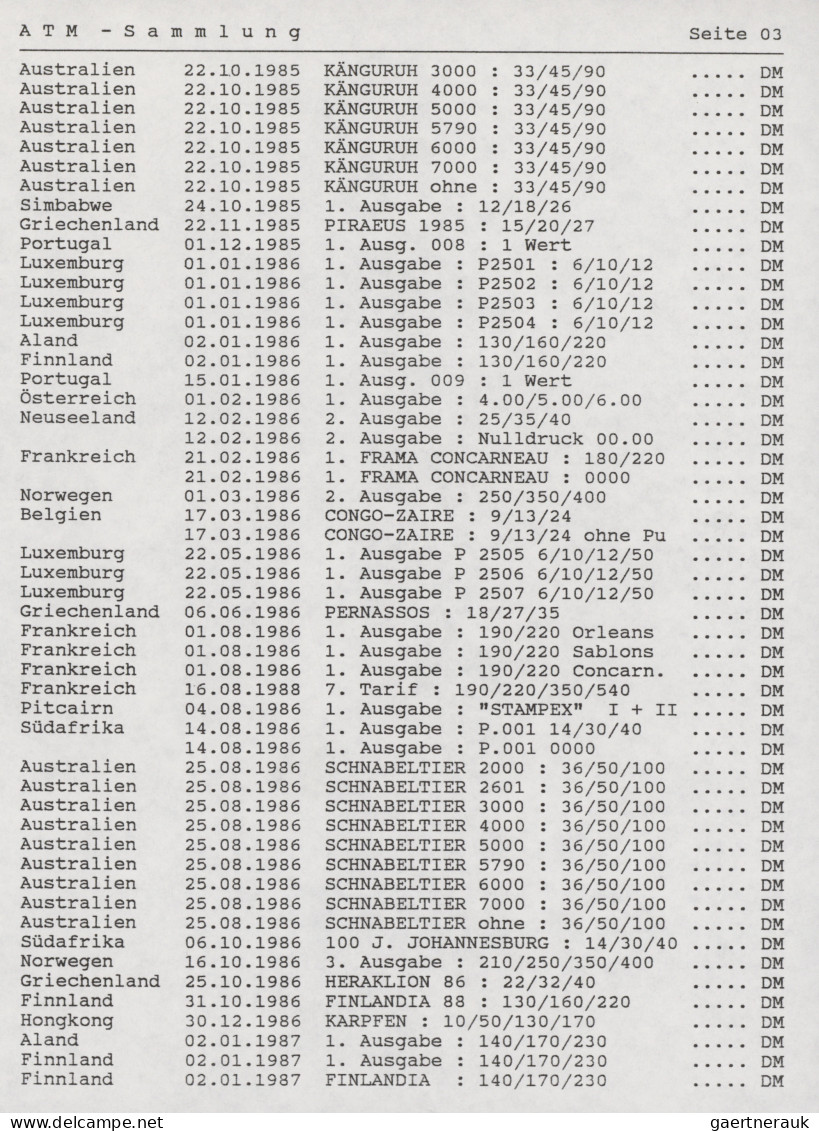 World Wide: 1976/1996, MACHINE LABELS/AUTOMATED VENDING STAMPS, Almost Exclusive - Collections (without Album)