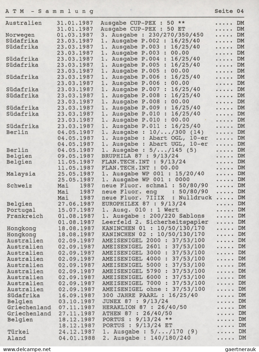 World Wide: 1976/1996, MACHINE LABELS/AUTOMATED VENDING STAMPS, Almost Exclusive - Collections (without Album)