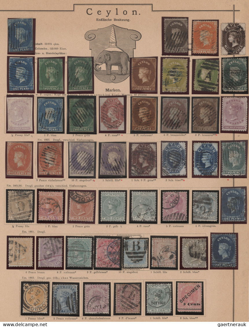 Oversea: 1850's-1940's Ca.: Collection Of Used And (few) Mint Stamps From Britis - Collections (en Albums)