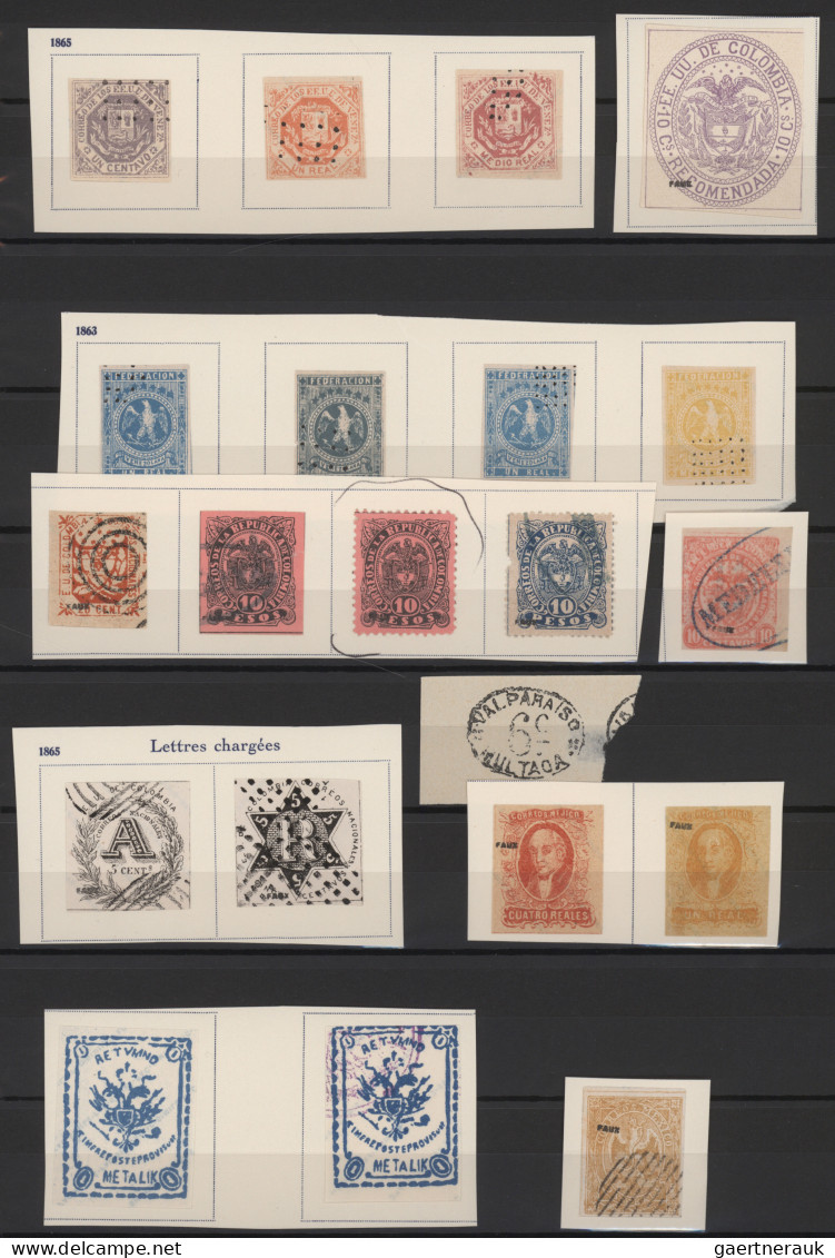 Oversea: 1860/1900 (ca.), Forgeries/Reference Collection, Comprising E.g. Mexico - Verzamelingen (in Albums)