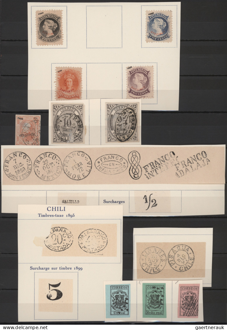 Oversea: 1860/1900 (ca.), Forgeries/Reference Collection, Comprising E.g. Mexico - Collections (with Albums)