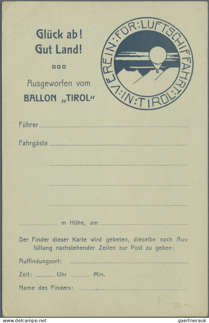 Balloon Mail: Ab 1910 (ca), Sammlung im Ringalbum, mit ca 100 Belegen, sehr viel