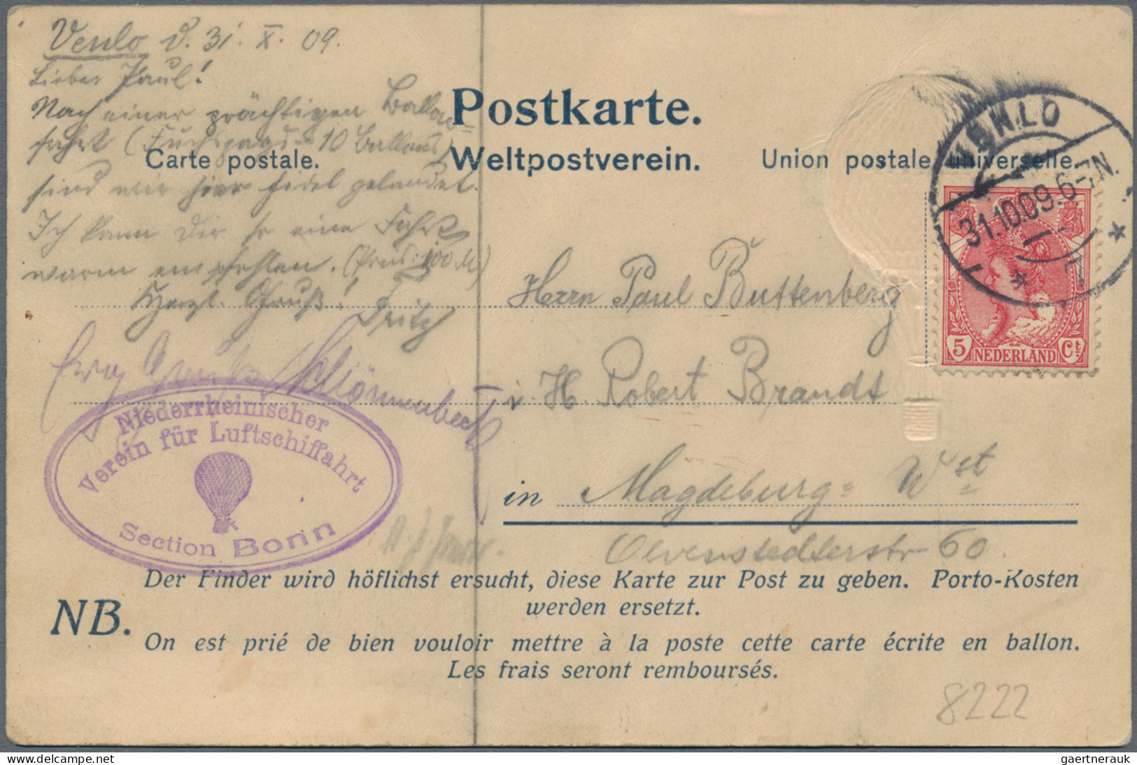 Balloon Mail: Ab 1910 (ca), Sammlung im Ringalbum, mit ca 100 Belegen, sehr viel