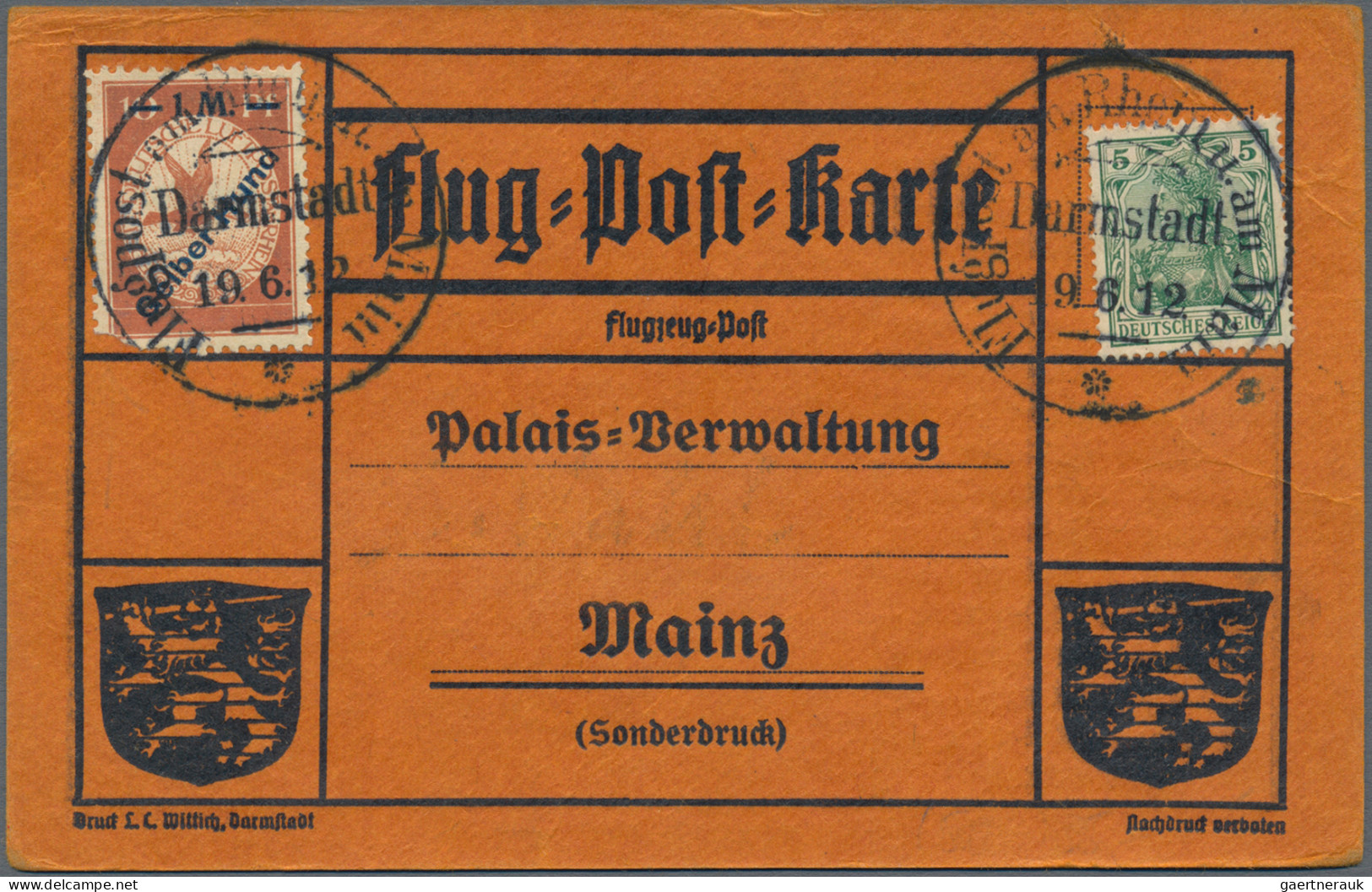 Air Mail - Germany: 1912, Flugpost Rhein/Main Und Bayern, Nette Partie Mit MiNr. - Luchtpost & Zeppelin
