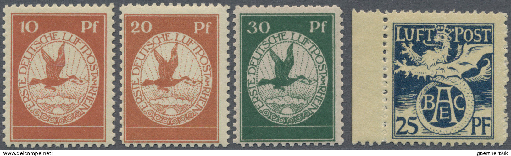 Air Mail - Germany: 1912, Flugpost Rhein/Main Und Bayern, Nette Partie Mit MiNr. - Luft- Und Zeppelinpost