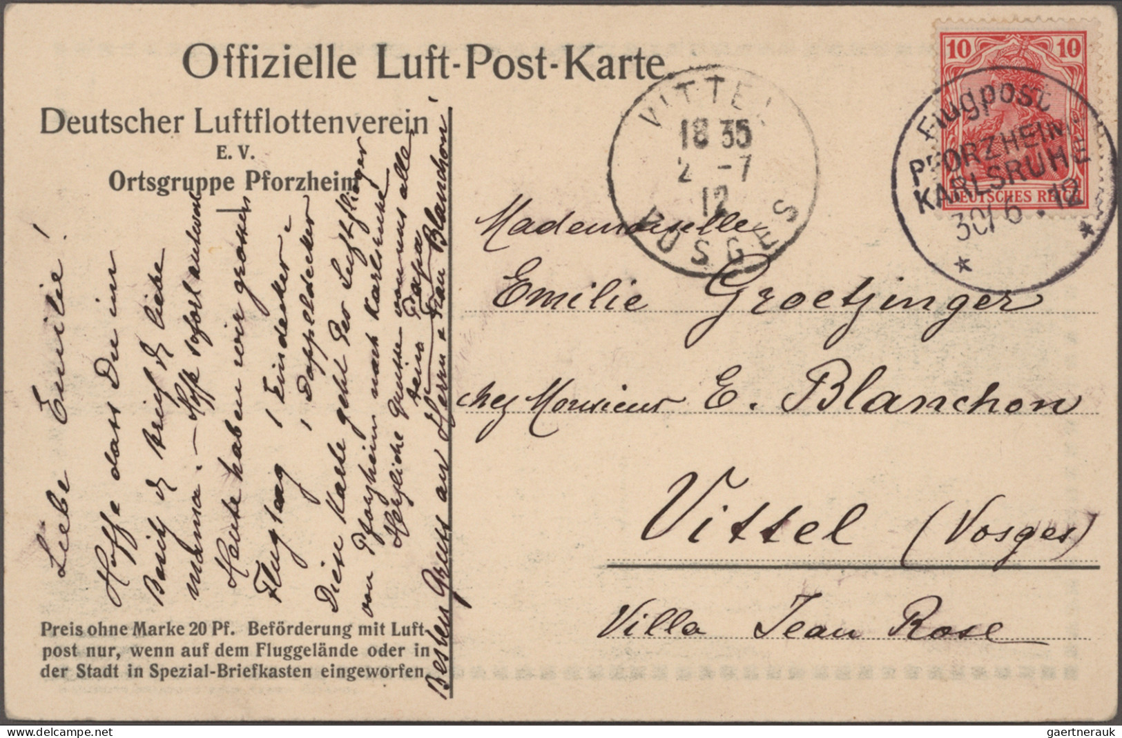 Air Mail - Germany: 1912/1927, Deutsches Reich, Lot Mit 17 Sauberen Luftpostbele - Luft- Und Zeppelinpost