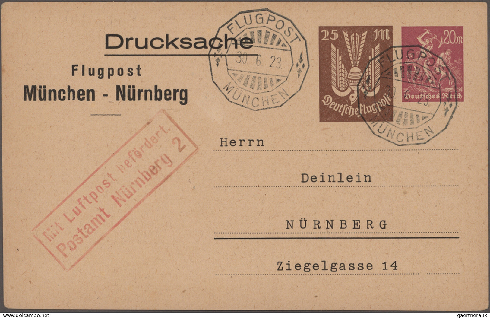 Air Mail - Germany: 1912/1927, Deutsches Reich, Lot Mit 17 Sauberen Luftpostbele - Poste Aérienne & Zeppelin