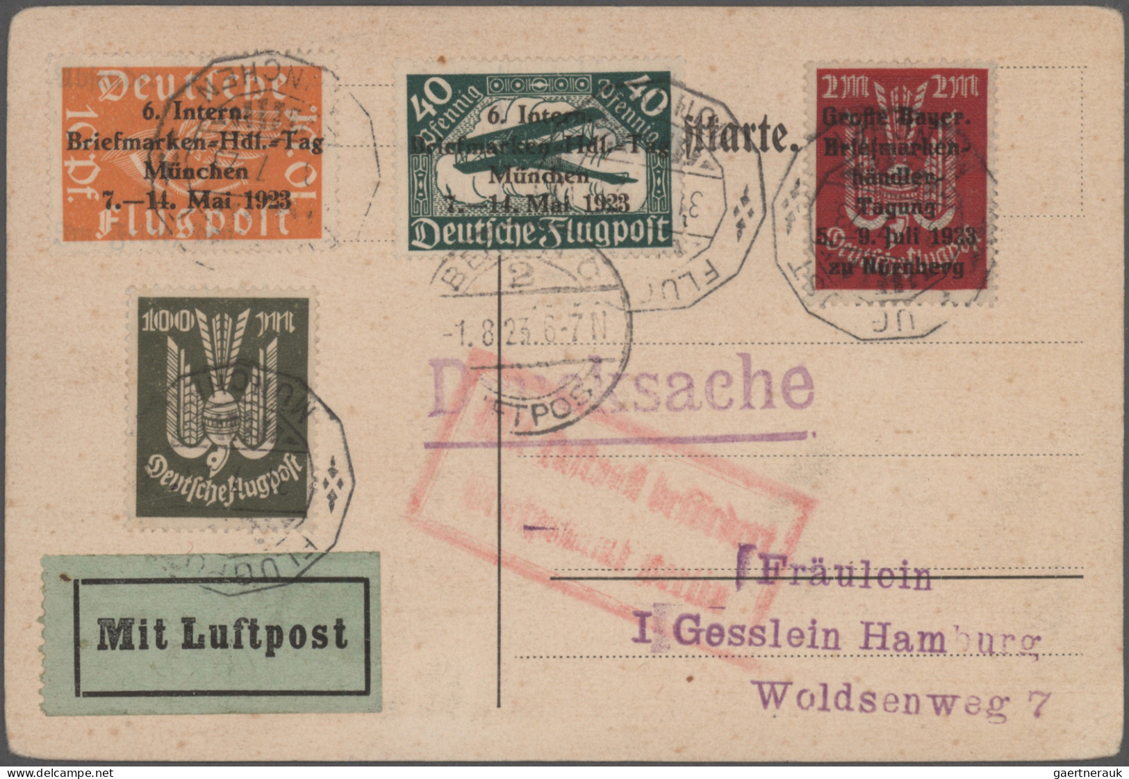 Air Mail - Germany: 1912/1944, Vielseitige Sammlung Von 48 Flugpost-Briefen/-Kar - Luchtpost & Zeppelin