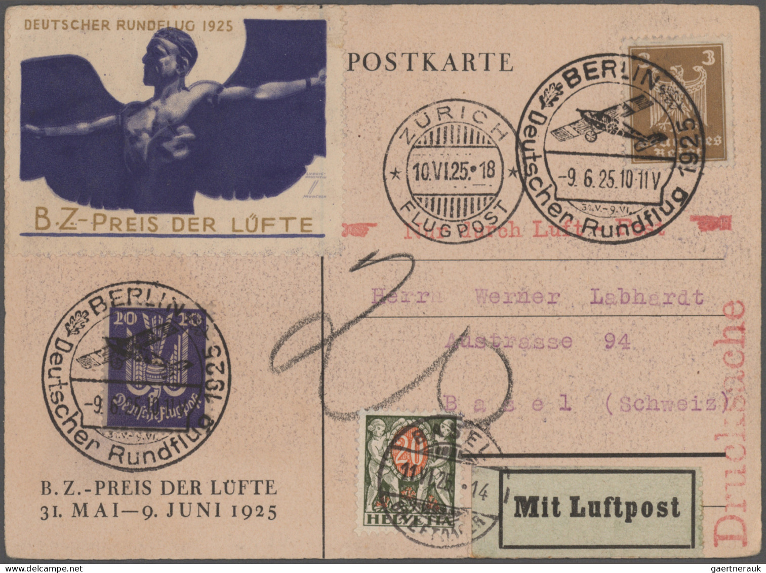 Air Mail - Germany: 1912/1944, vielseitige Sammlung von 48 Flugpost-Briefen/-Kar