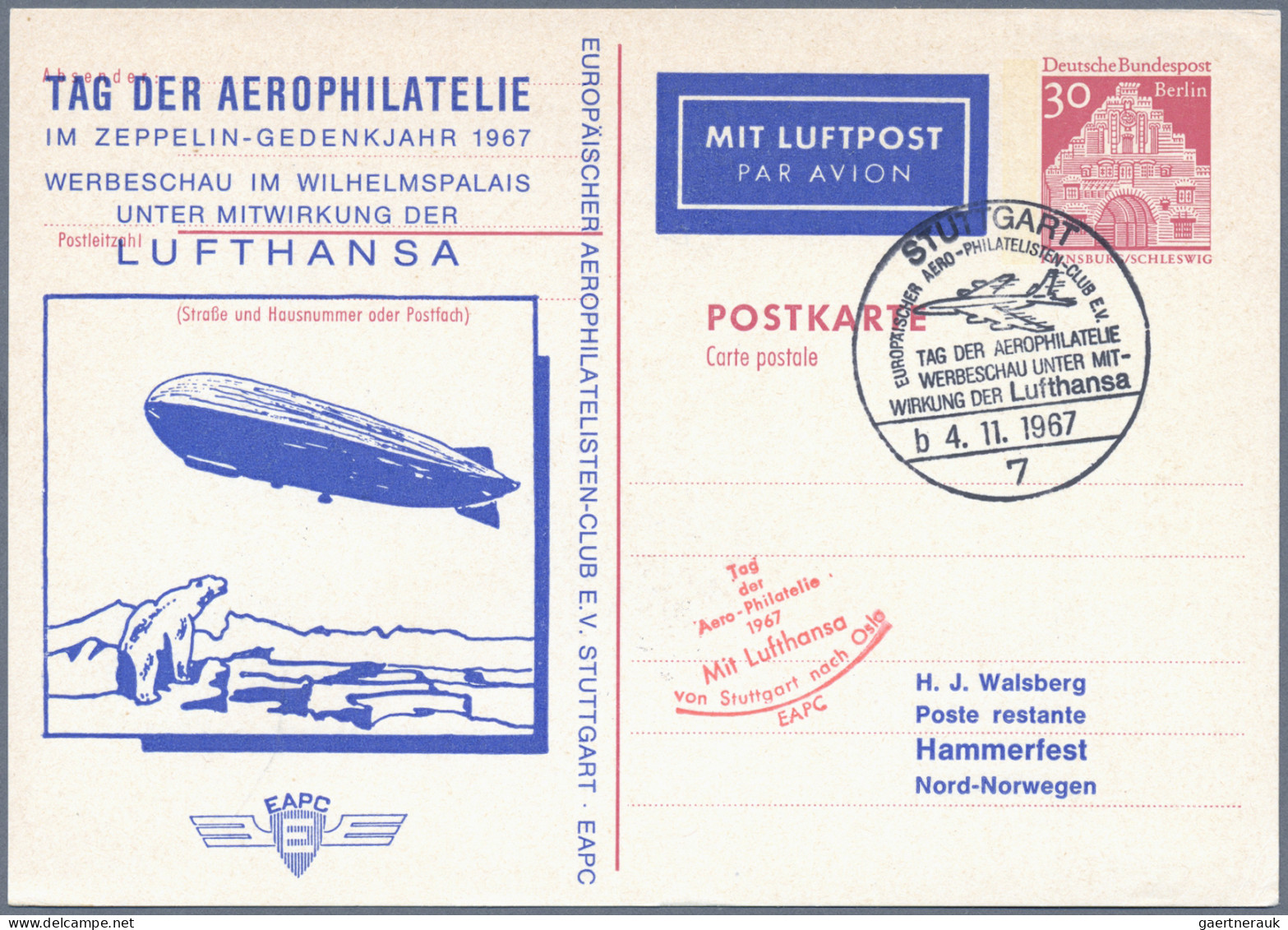 Air Mail - Germany: 1912/1987, Inhaltsreiche Partie Von Ca. 210 Briefen Und Kart - Luchtpost & Zeppelin