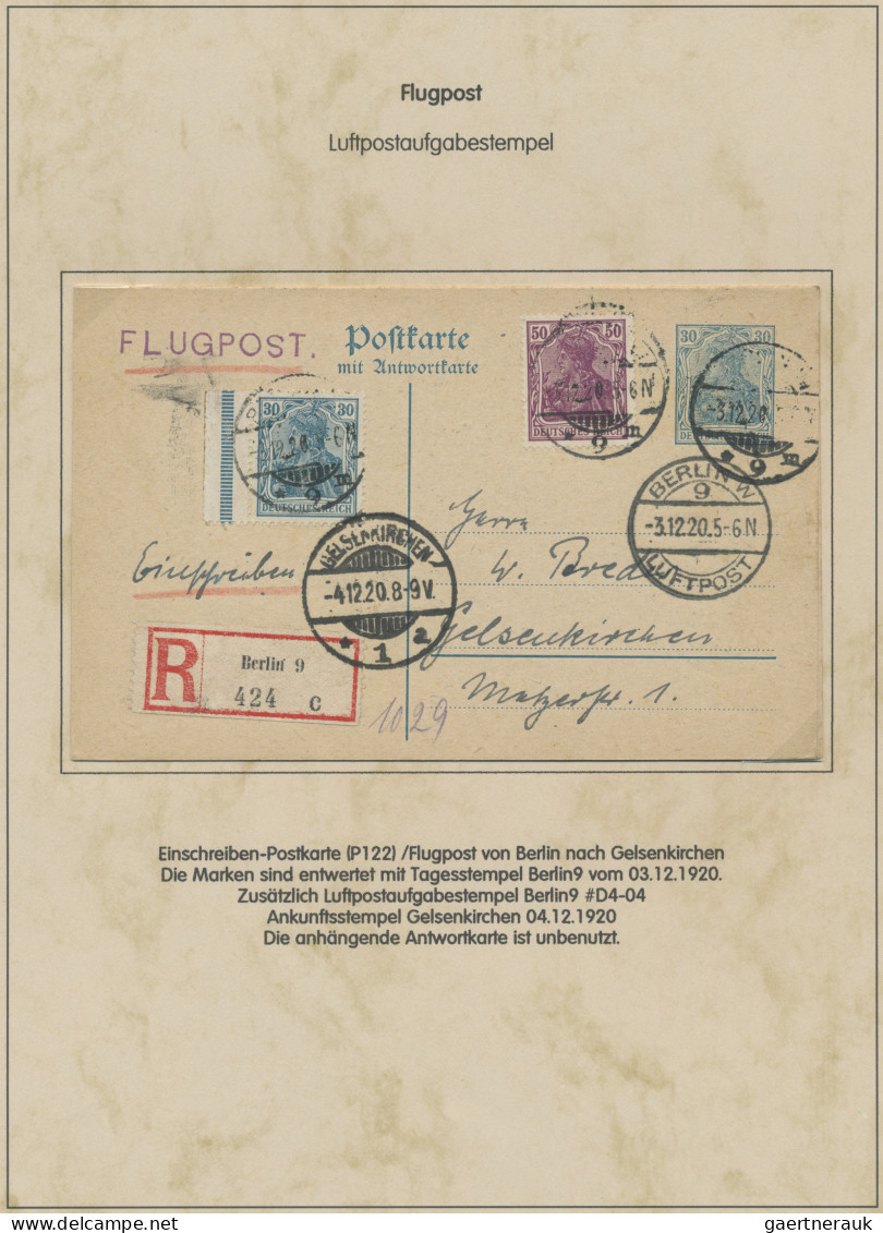 Air Mail - Germany: 1912/1922, Zusammenstellung Von 23 Belegen Auf Beschrifteten - Poste Aérienne & Zeppelin