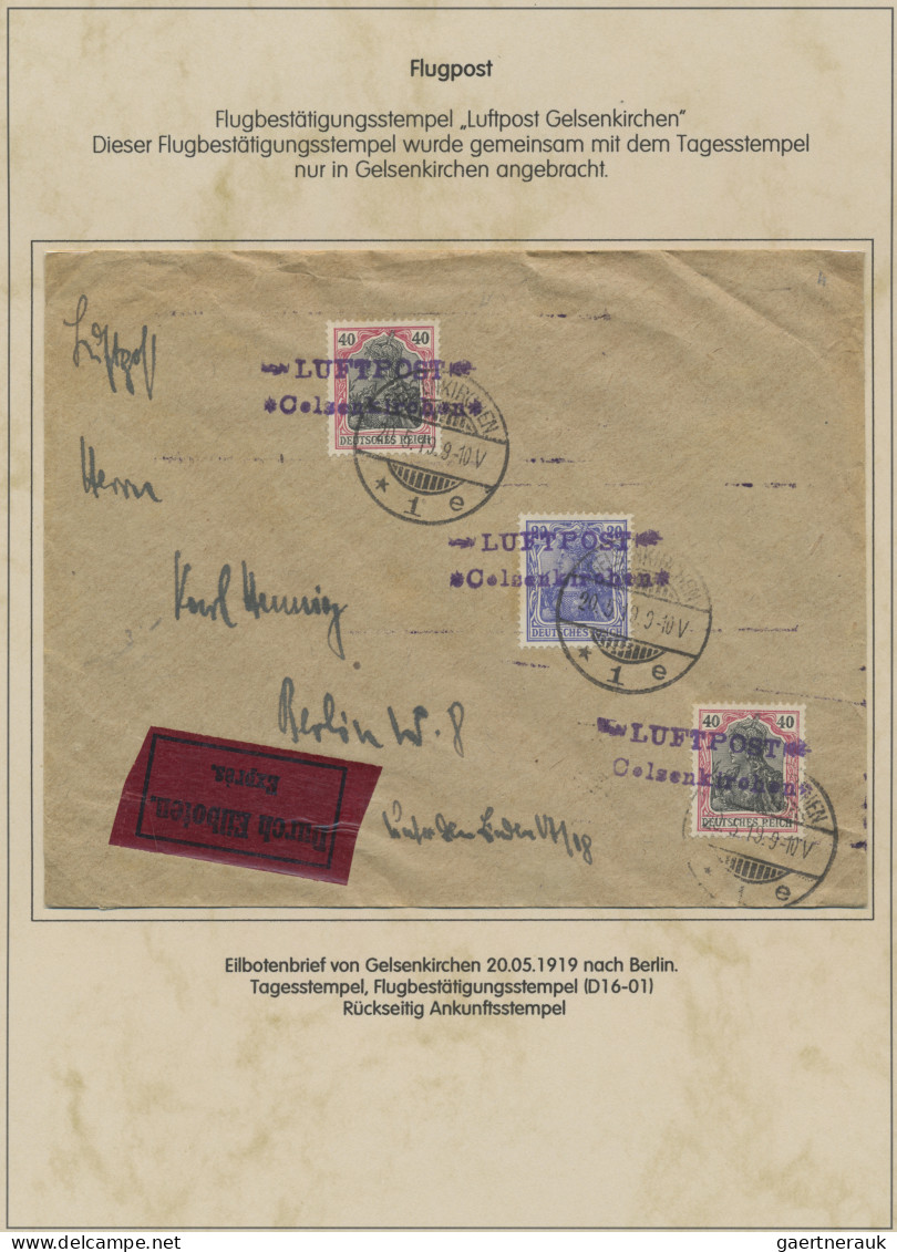 Air Mail - Germany: 1912/1922, Zusammenstellung von 23 Belegen auf beschrifteten