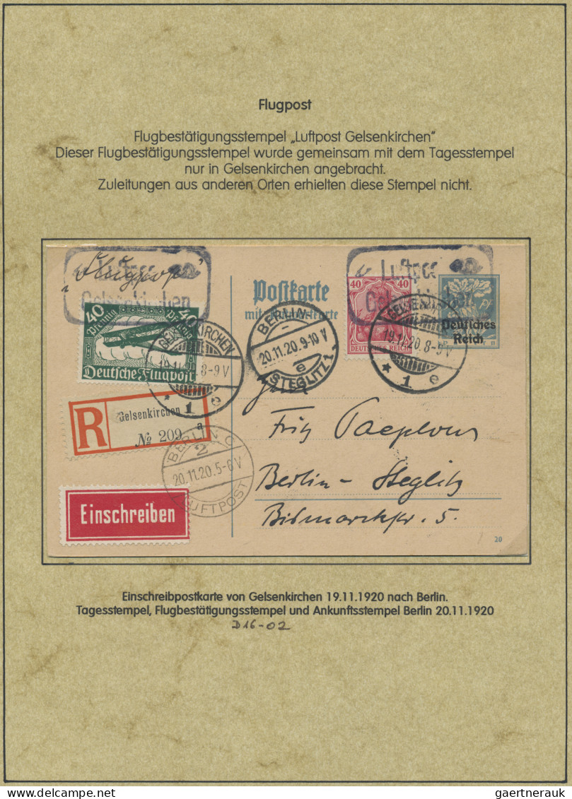 Air Mail - Germany: 1912/1922, Zusammenstellung von 23 Belegen auf beschrifteten