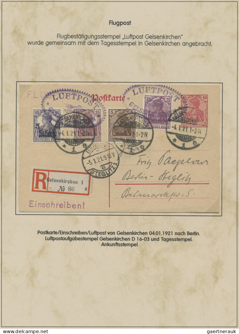 Air Mail - Germany: 1912/1922, Zusammenstellung von 23 Belegen auf beschrifteten