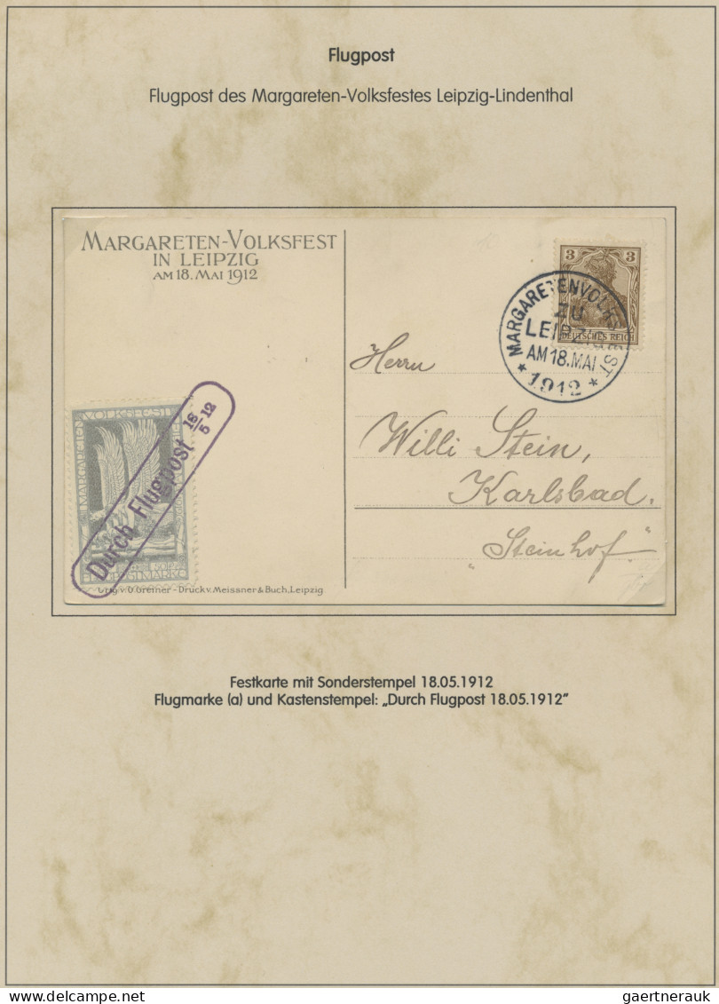 Air Mail - Germany: 1912/1922, Zusammenstellung von 23 Belegen auf beschrifteten