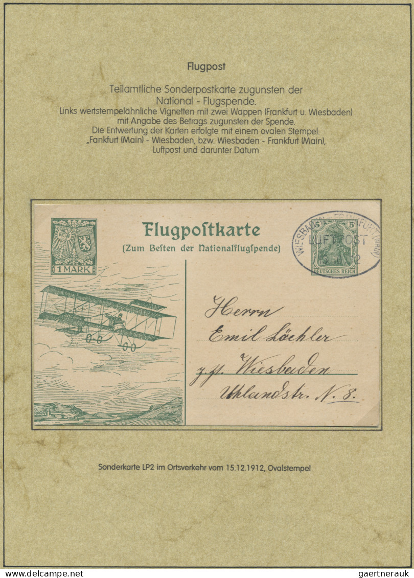 Air Mail - Germany: 1912/1922, Zusammenstellung von 23 Belegen auf beschrifteten