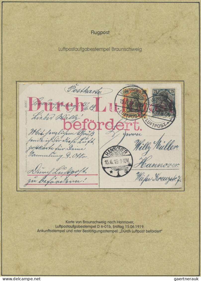 Air Mail - Germany: 1912/1922, Zusammenstellung von 23 Belegen auf beschrifteten