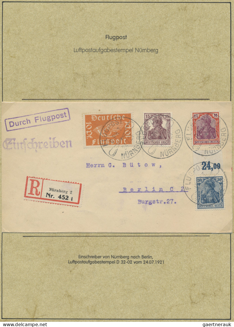 Air Mail - Germany: 1912/1922, Zusammenstellung von 23 Belegen auf beschrifteten