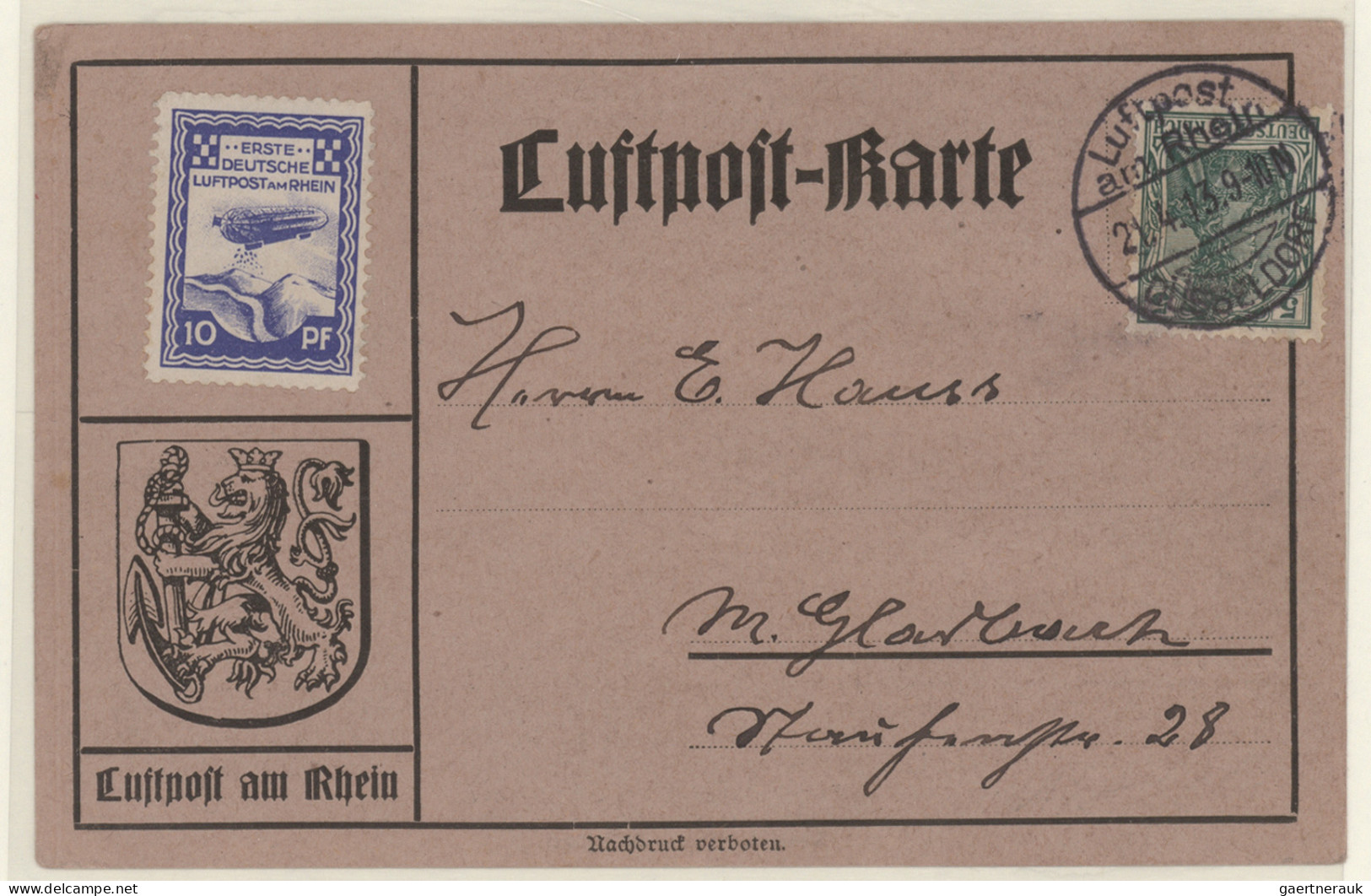 Air Mail - Germany: 1912/1935 (ca), Schöne Sammlung Ausstellungsmäßig Auf Blätte - Luft- Und Zeppelinpost