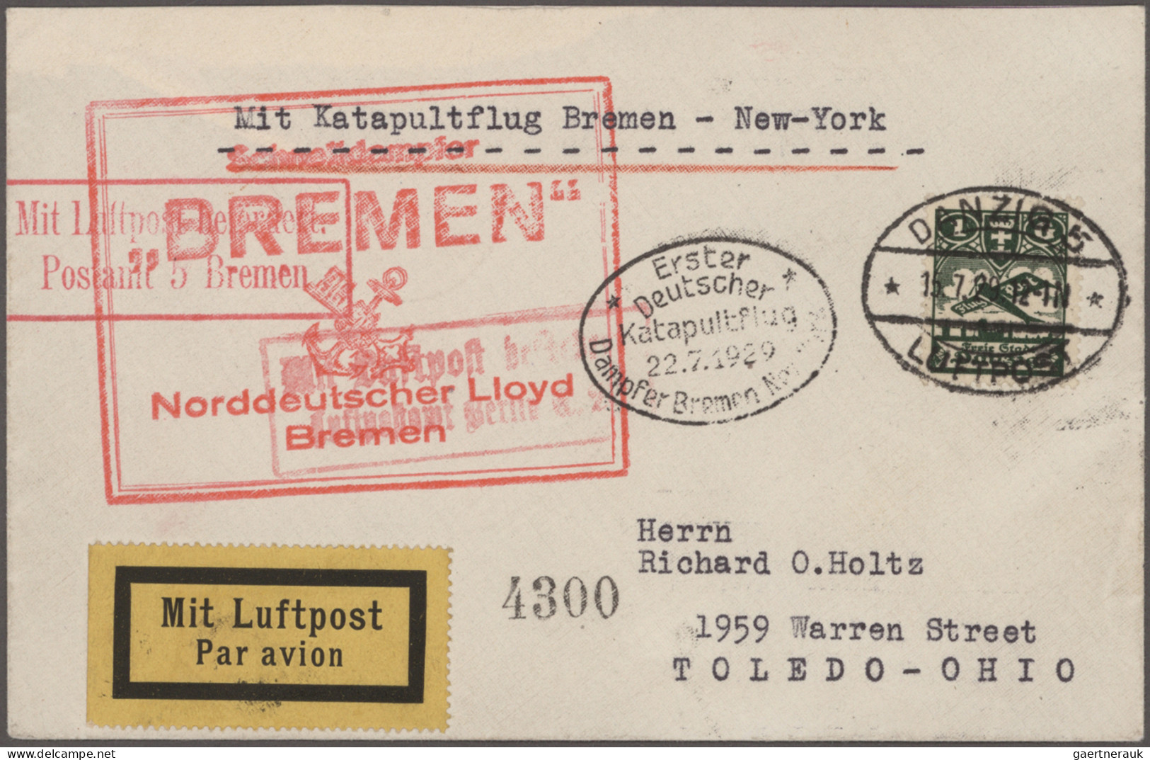 Air Mail - Germany: 1913-1950 Kollektion Von 15 Deutschen Flugpostbelegen, Meist - Luft- Und Zeppelinpost