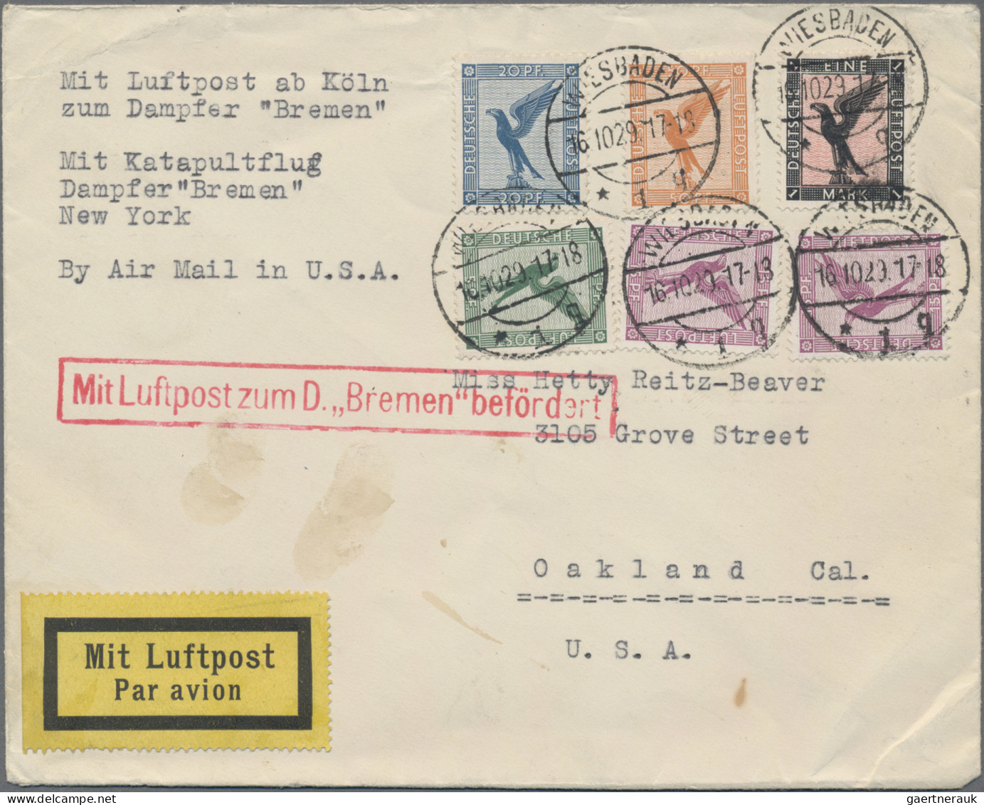 Air Mail - Germany: 1921/1934, Saubere Partie Von 16 Flugpost-Belegen Dt.Reich D - Correo Aéreo & Zeppelin