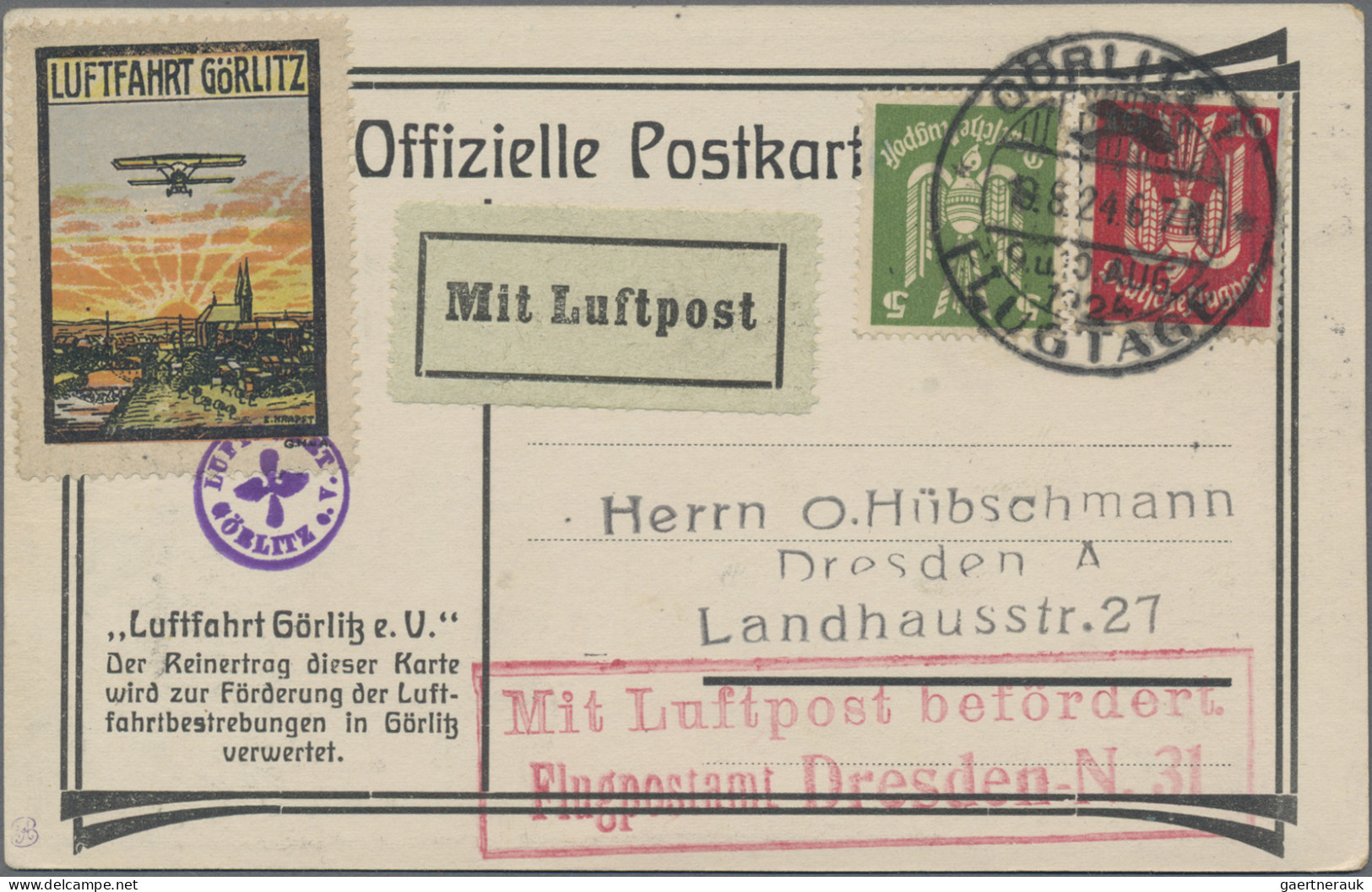 Air Mail - Germany: 1921/1934, Saubere Partie Von 16 Flugpost-Belegen Dt.Reich D - Airmail & Zeppelin