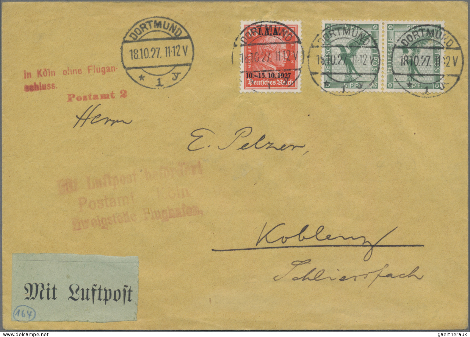 Air Mail - Germany: 1921/1934, Saubere Partie Von 16 Flugpost-Belegen Dt.Reich D - Luft- Und Zeppelinpost