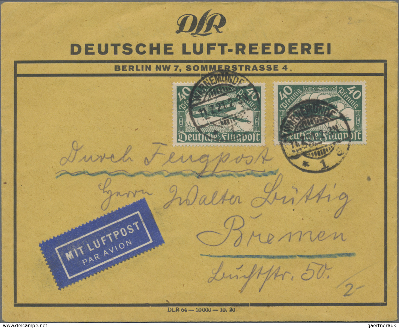 Air Mail - Germany: 1921/1934, saubere Partie von 16 Flugpost-Belegen Dt.Reich d