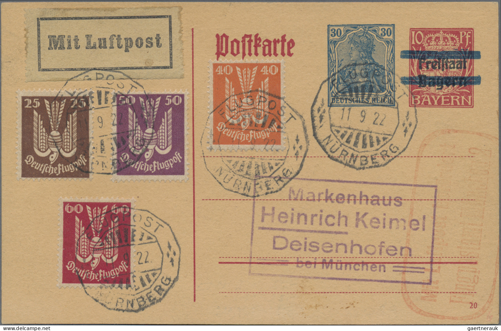 Air Mail - Germany: 1921/1934, saubere Partie von 16 Flugpost-Belegen Dt.Reich d