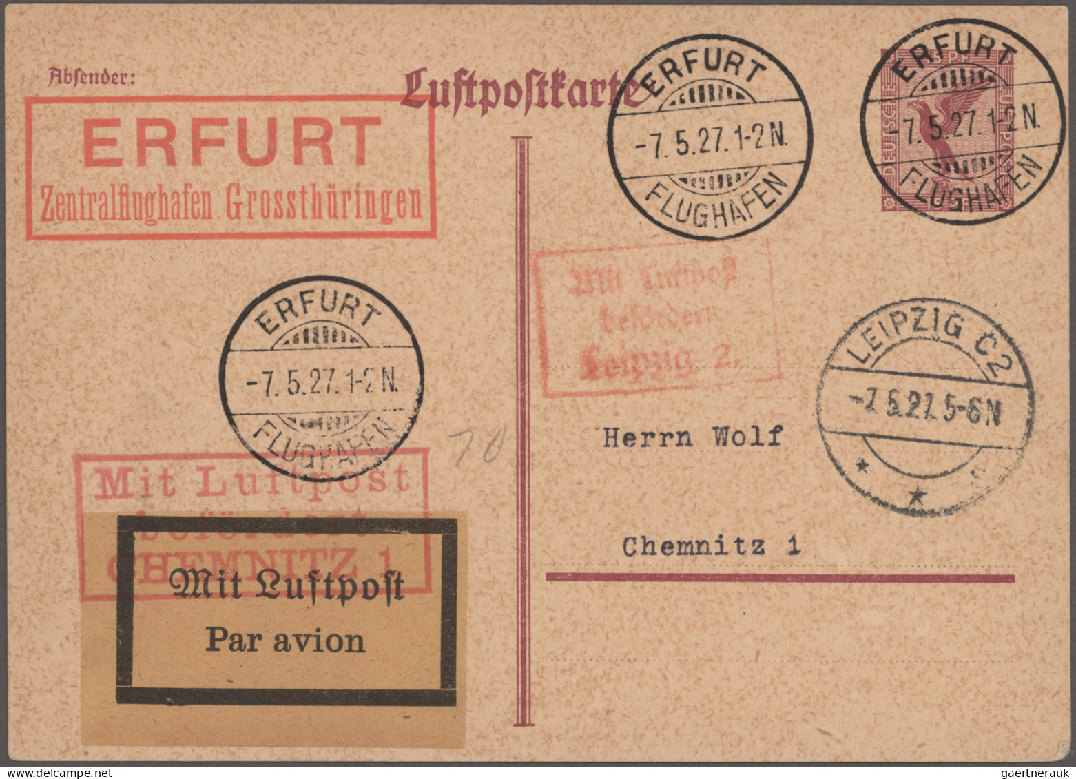 Air Mail - Germany: 1923/1931, Dt.Reich, Saubere Sammlung Von 58 Flugpost-Belege - Airmail & Zeppelin