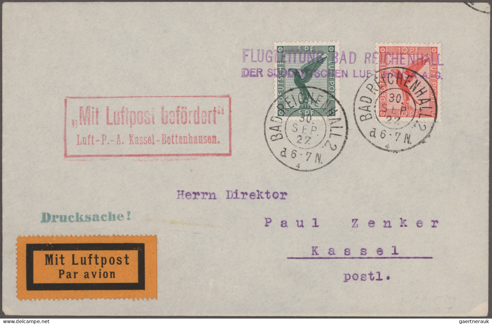 Air Mail - Germany: 1923/1931, Dt.Reich, Saubere Sammlung Von 58 Flugpost-Belege - Luchtpost & Zeppelin