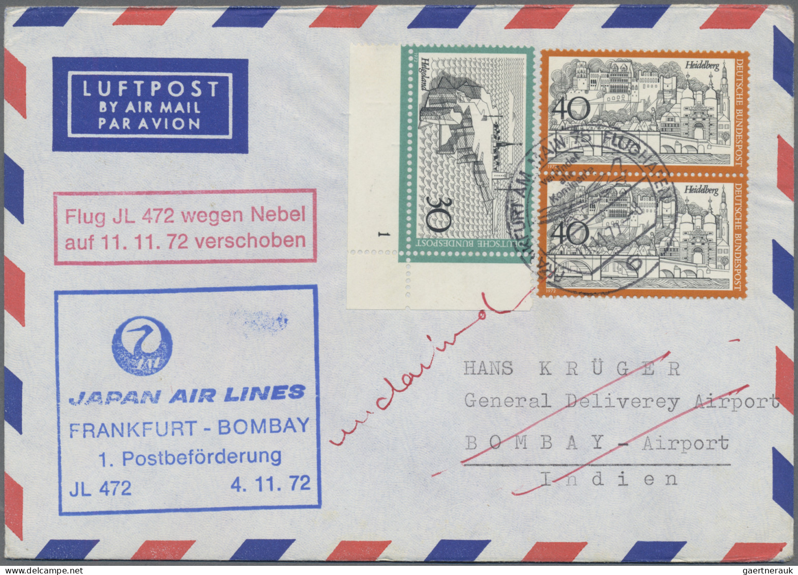 Air Mail - Germany: 1956/1990, Vielseitiger Posten Von Ca. 460 Briefen Und Karte - Luft- Und Zeppelinpost