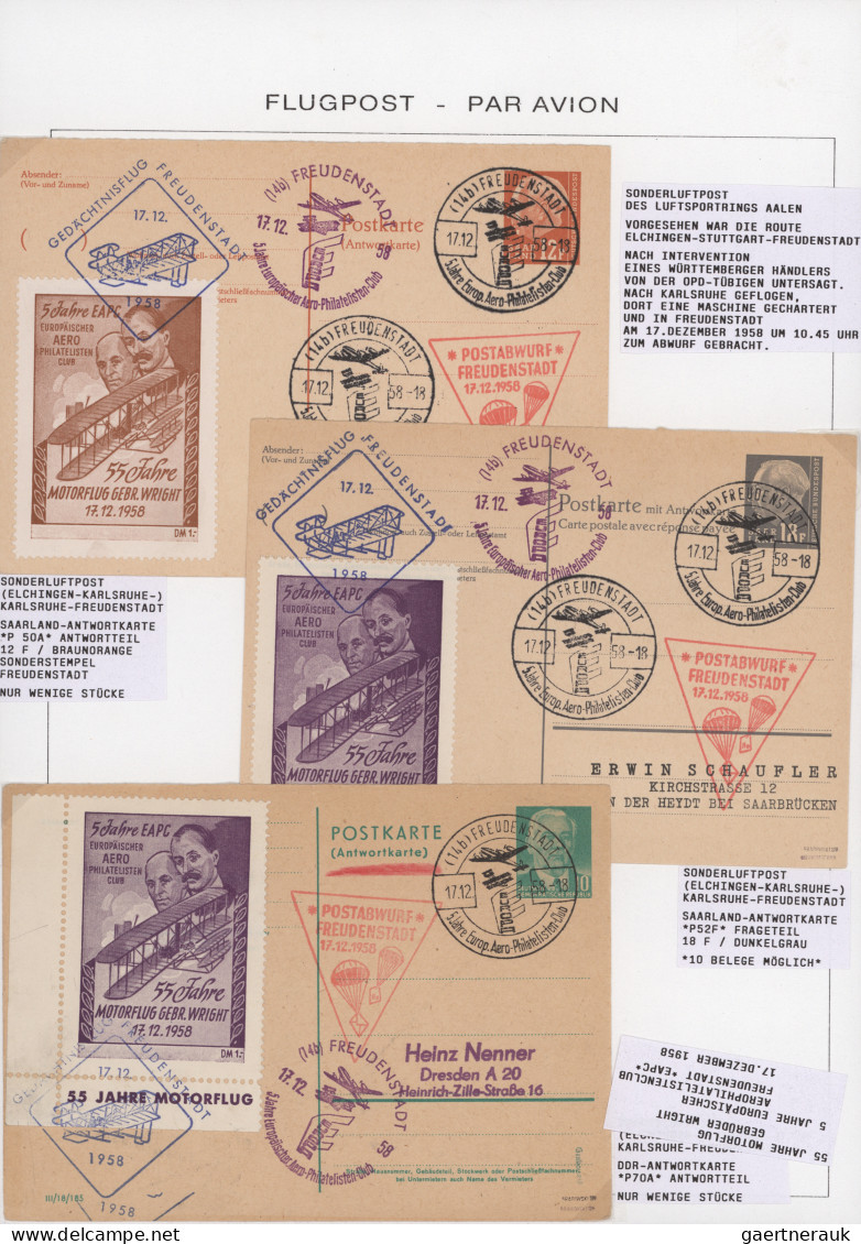 Air Mail - Germany: 1958/1961, Sonderflugpost/Segelflugpost, Außergewöhnliche Sa - Correo Aéreo & Zeppelin