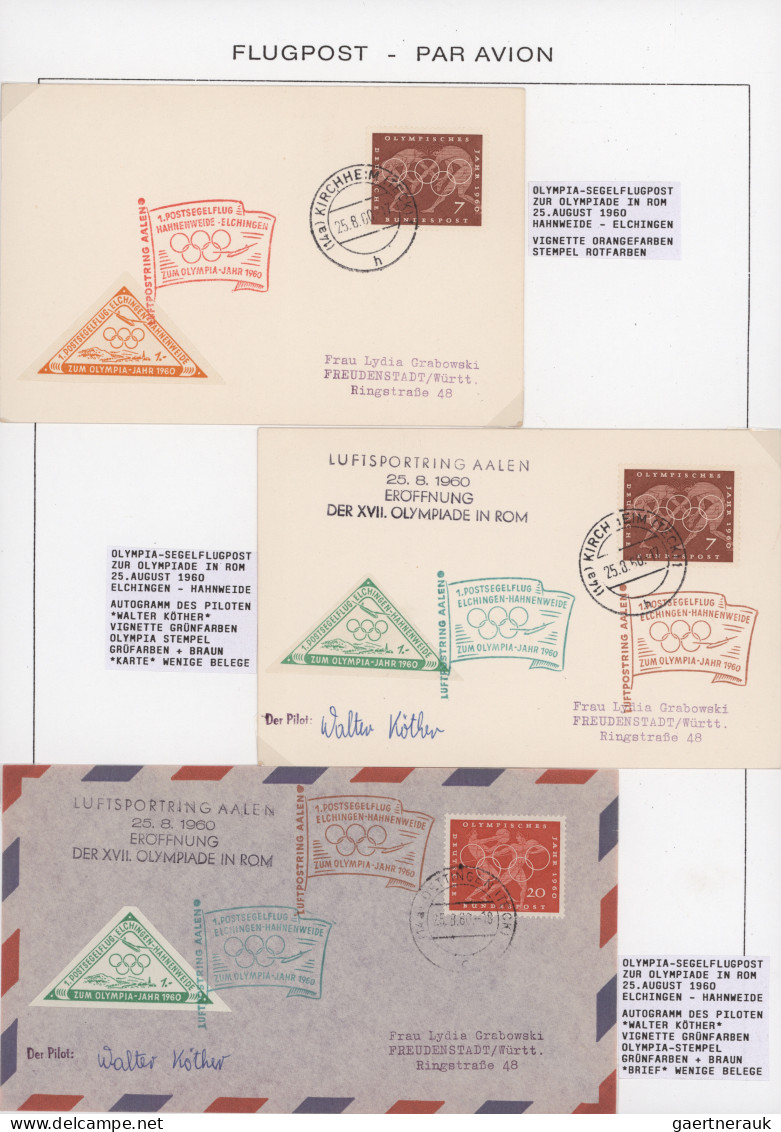 Air Mail - Germany: 1958/1961, Sonderflugpost/Segelflugpost, Außergewöhnliche Sa - Correo Aéreo & Zeppelin