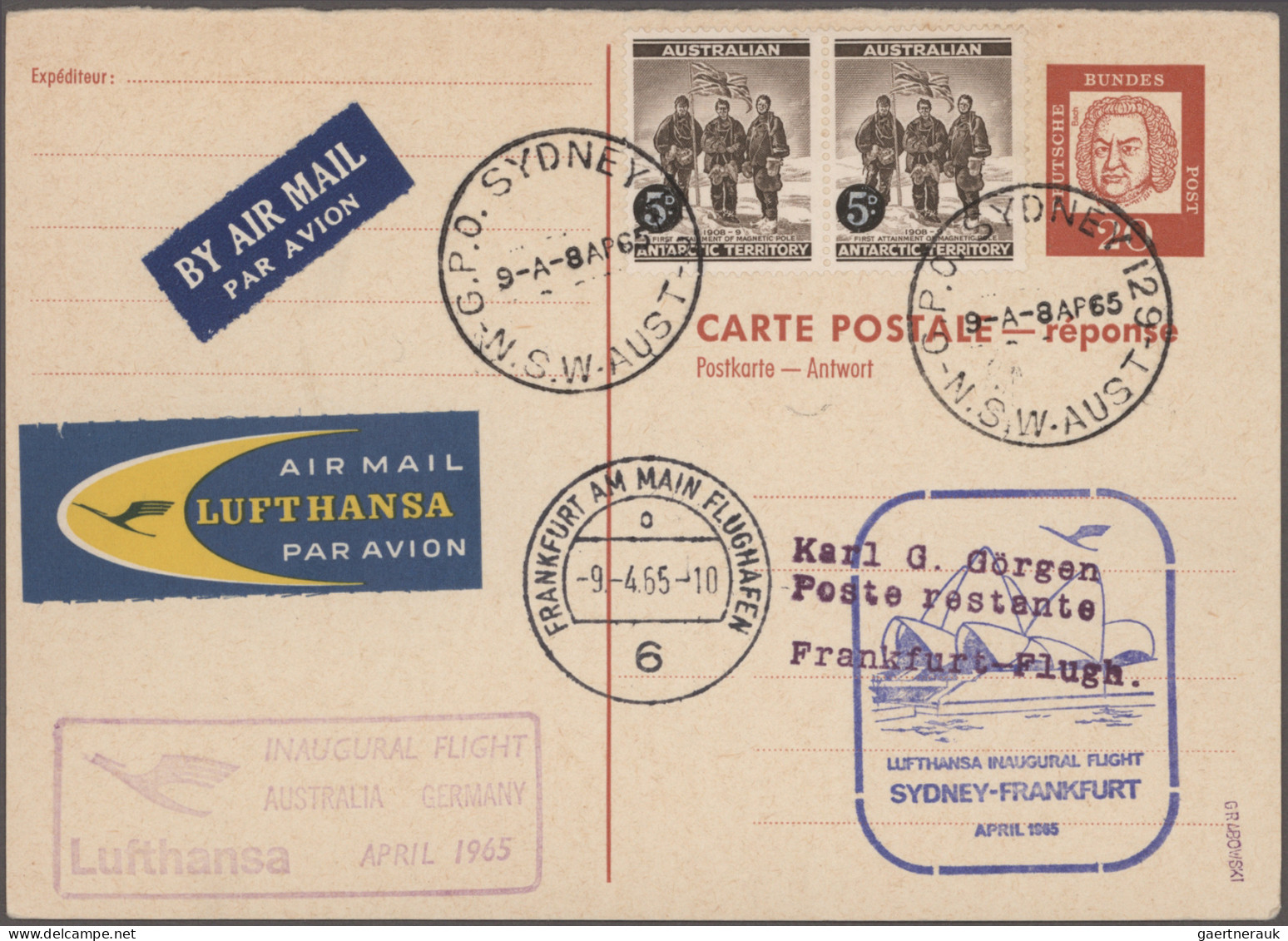 Air Mail - Germany: 1960/1970, Lot Mit Ca. 30 GA-Antwortkarten Von Der DDR, BRD - Luchtpost & Zeppelin