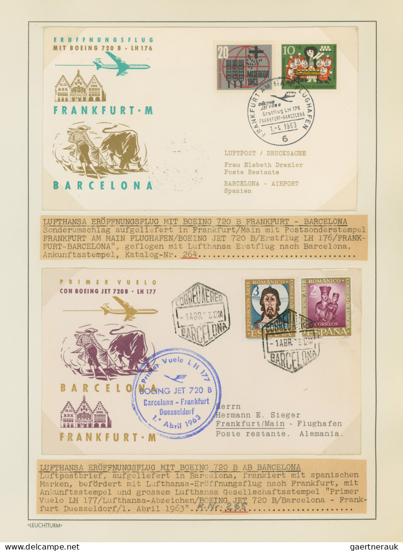 Air Mail - Germany: 1960/1986, LUFTHANSA-ERSTFLÜGE, Umfangreiche Sammlung Von üb - Airmail & Zeppelin